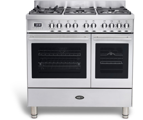 Boretti MFBG902IX/2 fornuis met dubbele oven - rvs - Milano