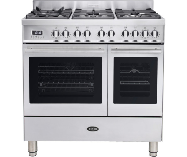 Boretti MFBG902IX/2 fornuis met dubbele oven - rvs - Milano