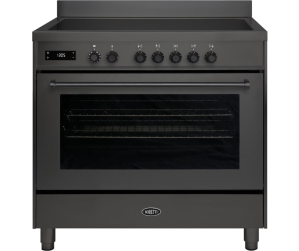 Boretti MLI95XMAT inductie fornuis met 5 inductie zones - antraciet