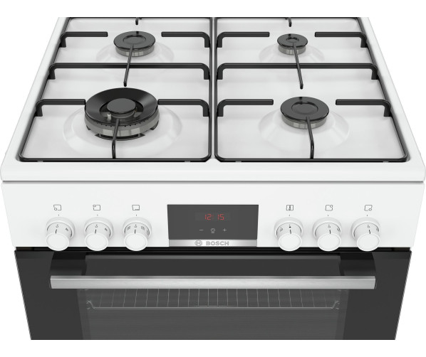 Bosch HXN391H20N wit gas fornuis - 60 cm. breed