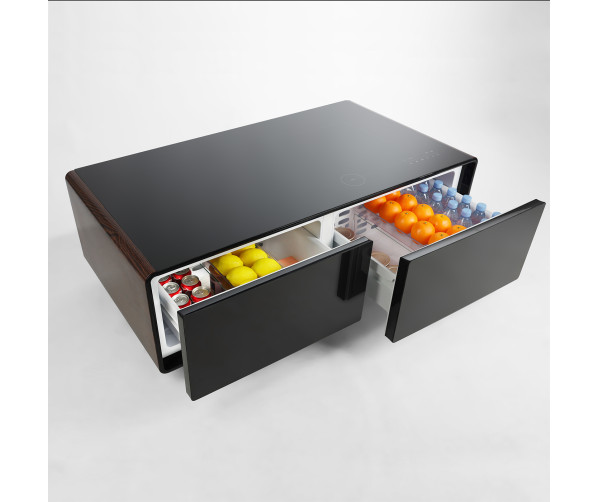 CASO Sound & Cool Hout salon tafel met koellades, speakers en draadloos opladen telefoon