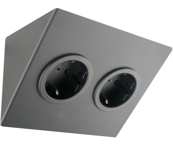 Caressi 2ST14 Zwart contactdoos - 2-voudig