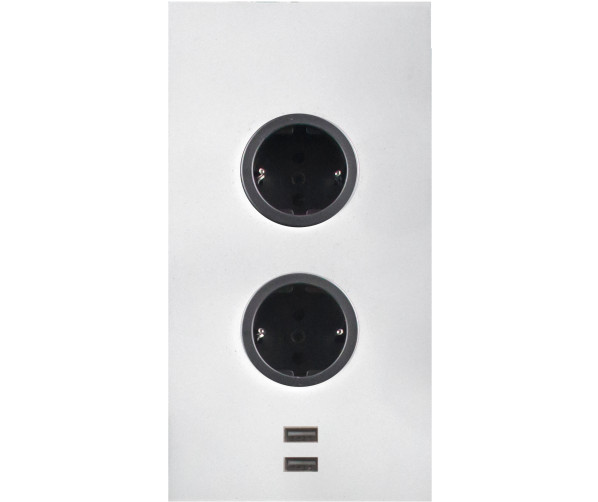 Caressi 2ST22 + USB Wit energiezuil