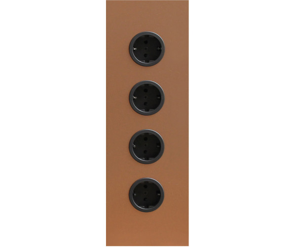 Caressi 4ST36 Copper energiezuil - 4-voudig - koper kleur