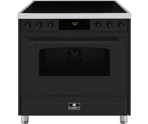 Elementi di Cucina EC9036-MZ-IX-B inductie fornuis mat zwart 90 cm breed