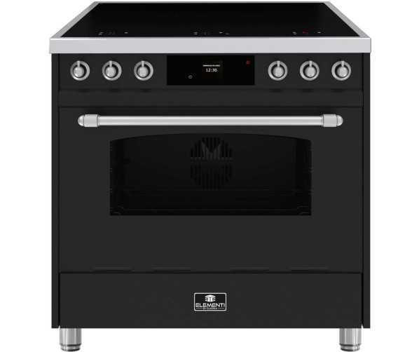 Elementi di Cucina EC9036-MZ-IX-S inductie fornuis - klassiek - mat zwart/rvs