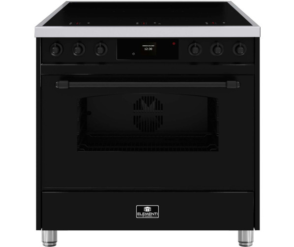 Elementi di Cucina EC9036-ZW-IX-B inductie fornuis - klassiek - zwart/rvs