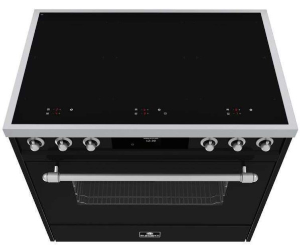 Elementi di Cucina EC9036-ZW-IX-S inductie fornuis - klassiek - zwart/rvs