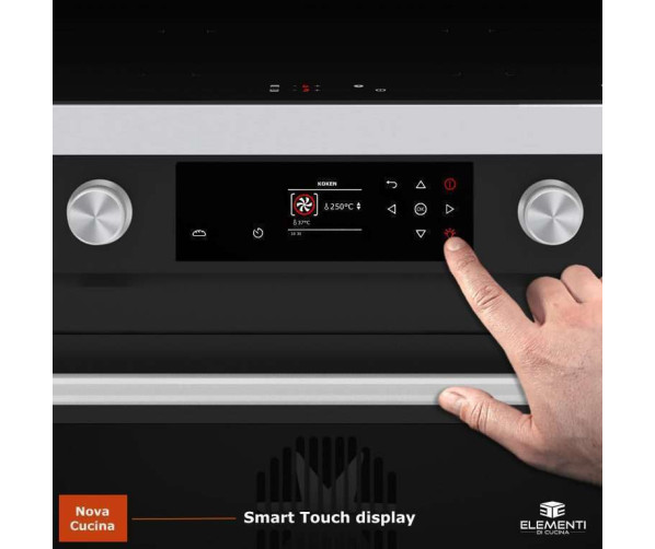 Elementi di Cucina EM9036-MZ-IX-S inductie fornuis - modern - mat zwart