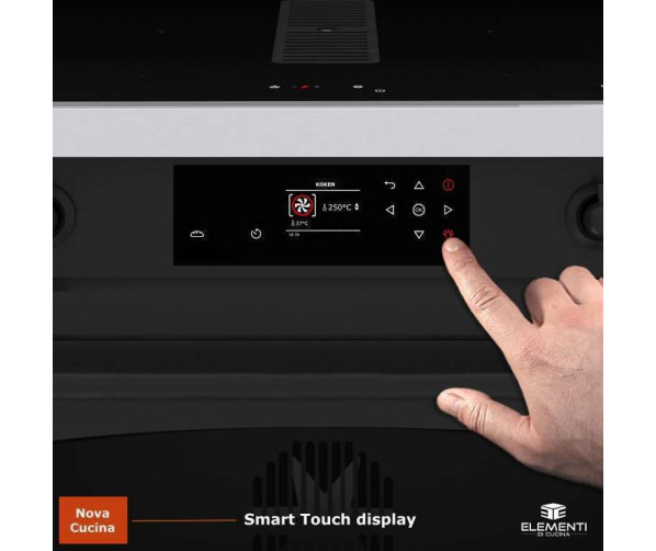 Elementi di Cucina IC9034-MZ-IX-B inductie fornuis met afzuiging - zwart - klassiek