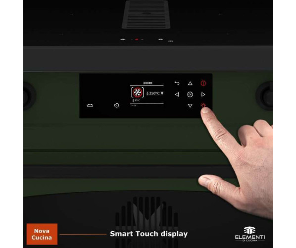 Close-up van bedieningspaneel Elementi di Cucina IC9034-PG-MZ-B inductiekookplaat met 4 zones en PowerBoost