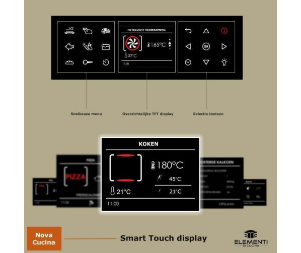 Elementi di Cucina IM9034-MZ-IX-B inductie fornuis met afzuiging - mat zwart