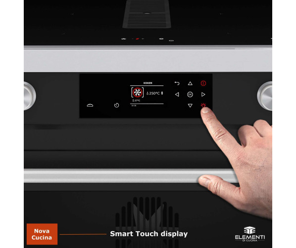 Elementi di Cucina IM9034-MZ-IX-S inductie fornuis met afzuiging - mat zwart