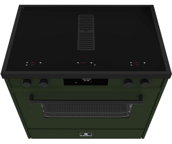 Modern 90 cm breed inductie fornuis Elementi di Cucina met afzuiging en touch bediening