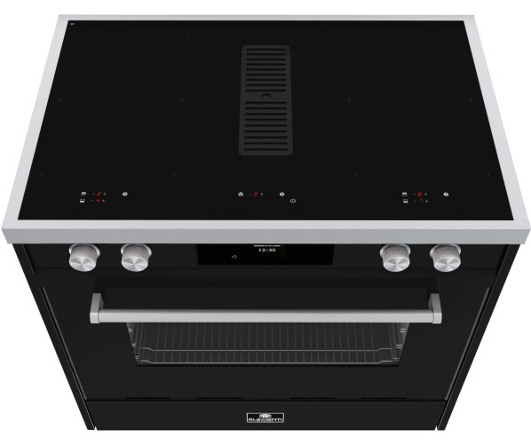 Elementi di Cucina IM9034-ZW-IX-S inductie fornuis met afzuiging - zwart