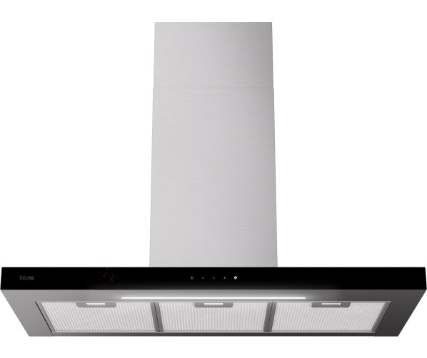 Etna AB791RVS wand afzuigkap - blokline - 90 cm. - rvs