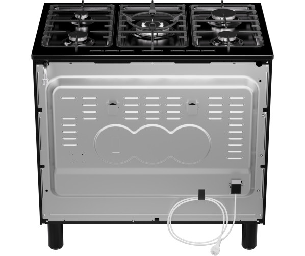 Etna FG190ZWA gas fornuis zwart - 90 cm. breed