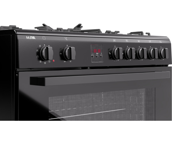 Etna FG190ZWA gas fornuis zwart - 90 cm. breed