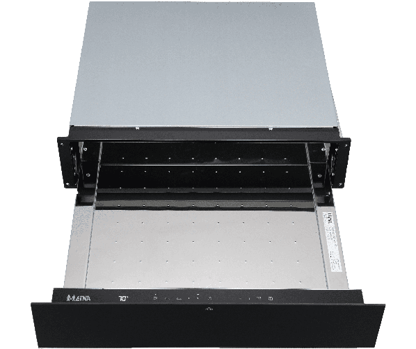 Etna WL14 inbouw warmhoudlade - zwart glas