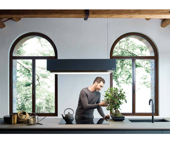 Falmec LEVAN120GR eiland afzuigkap - grijs glas - 120 cm breed