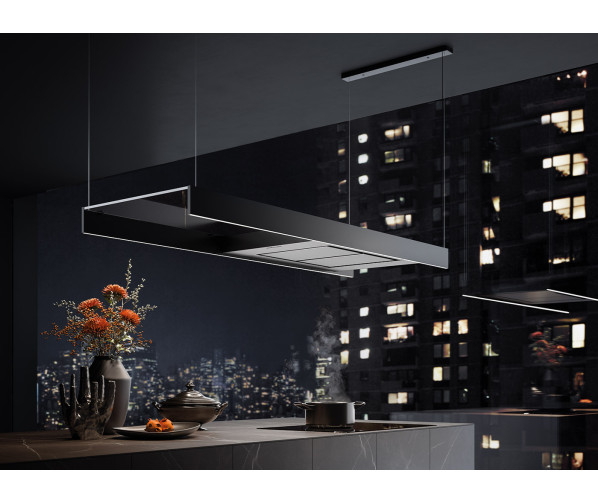 Falmec LIGHT120BL eiland afzuigkap - zwart - 120 cm breed