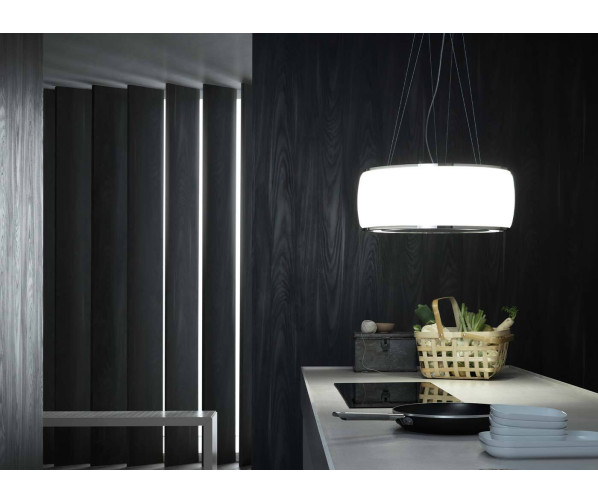 Falmec SOFFIO58W eiland afzuigkap - wit glas - 85 cm breed