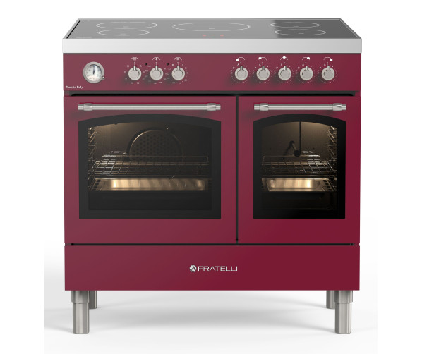 Fratelli VE2920I5FEMBUCR inductie fornuis - 2 ovens - klassiek - rood