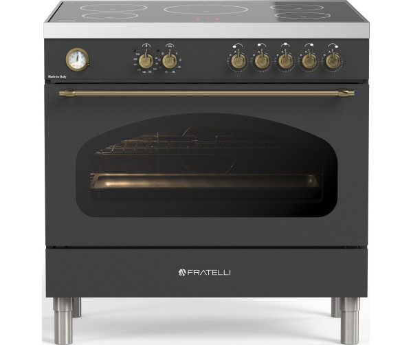 Fratelli VE2960I5FEMANB inductie fornuis - klassiek - antraciet/messing