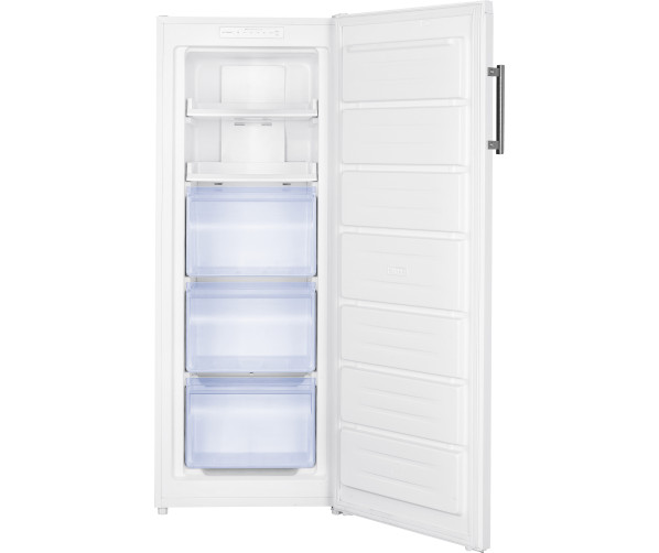 De Frilec BREMEN252-NF-040CW is een vrijstaande vrieskast van 143 cm. hoog uitgevoerd met netto inhoud van 161 liter. Deze vriezer is no-frost, heeft een energieklasse C label en en een geluidsniveau van 39 dB(A). De draairichting van de deur is verwissel