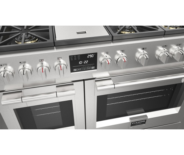 Fulgor Milano FF48EG gas fornuis - 121,6 cm. breed - rvs