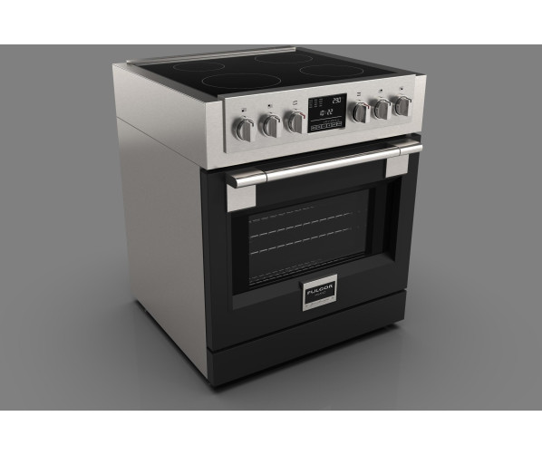 Fulgor Milano FSRC 3004 P MI ED 2F MBK fornuis inductie - zwart - 76,2 cm. breed