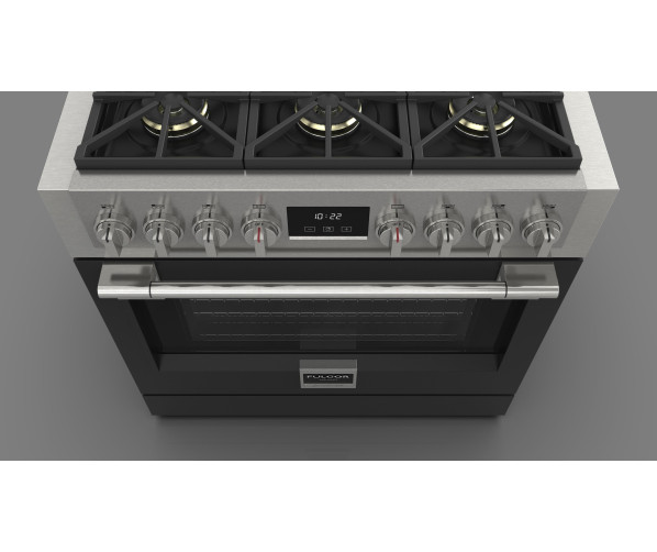 Fulgor Milano FSRC 3606 P MG ED 2F MBK gas fornuis - 91 cm. breed - zwart