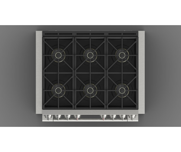 Fulgor Milano FSRC 3606 P MG ED 2F MBK gas fornuis - 91 cm. breed - zwart