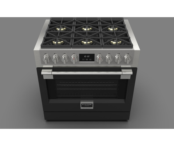 Fulgor Milano FSRC 3606 P MG ED 2F MBK gas fornuis - 91 cm. breed - zwart