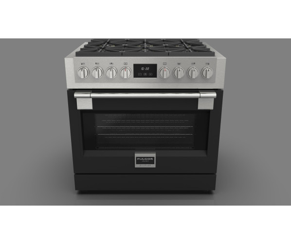 Fulgor Milano FSRC 3606 P MG ED 2F MBK gas fornuis - 91 cm. breed - zwart
