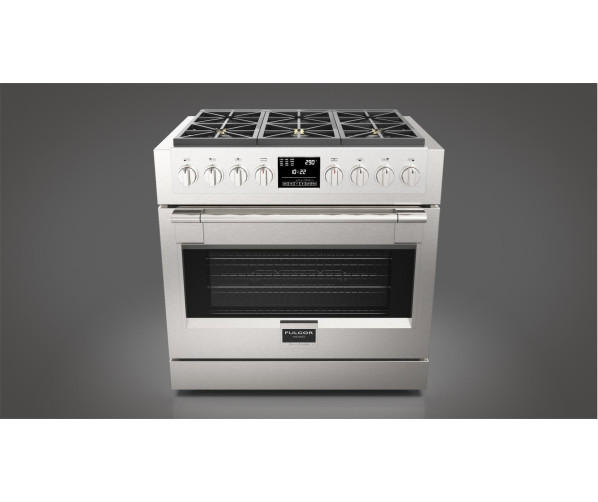 Fulgor Milano FSRC 3606 P MG ED 2F X gas fornuis - 91 cm. breed - rvs