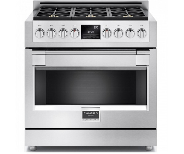 Fulgor Milano FSRC 3606 P MG ED 2F X gas fornuis - 91 cm. breed - rvs