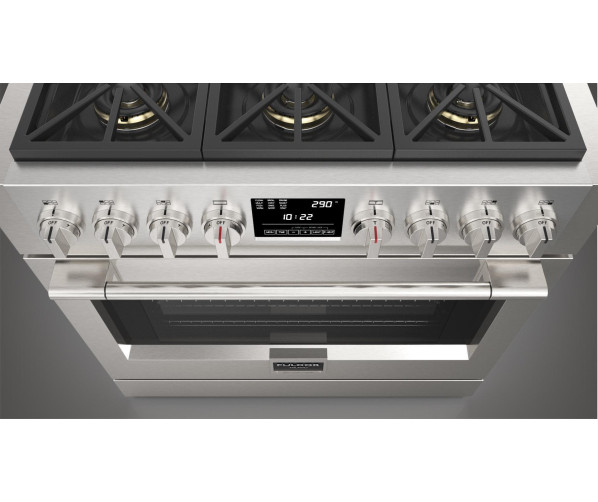 Fulgor Milano FSRC 3606 P MG ED 2F X gas fornuis - 91 cm. breed - rvs