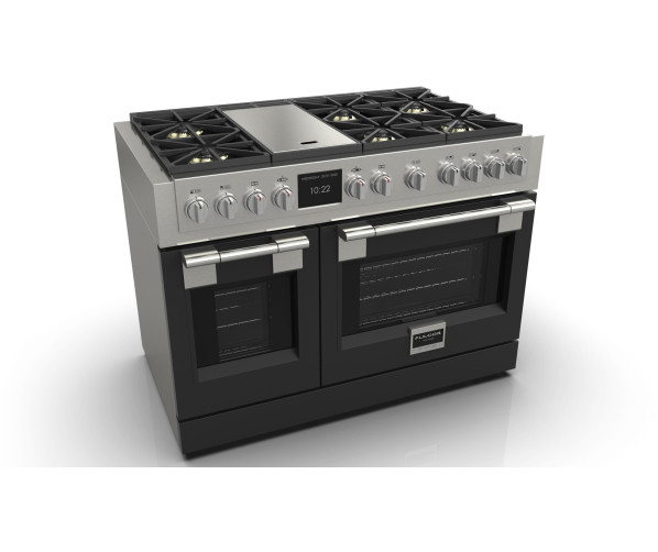 Fulgor Milano FSRC 4807 2P MK 2F MBK gas fornuis - 121,6 cm. breed - zwart