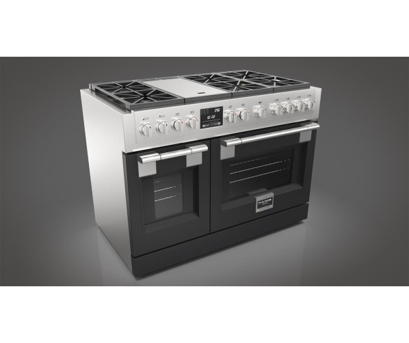 Fulgor Milano FSRC 4807 2P MK 2F MBK gas fornuis - 121,6 cm. breed - zwart