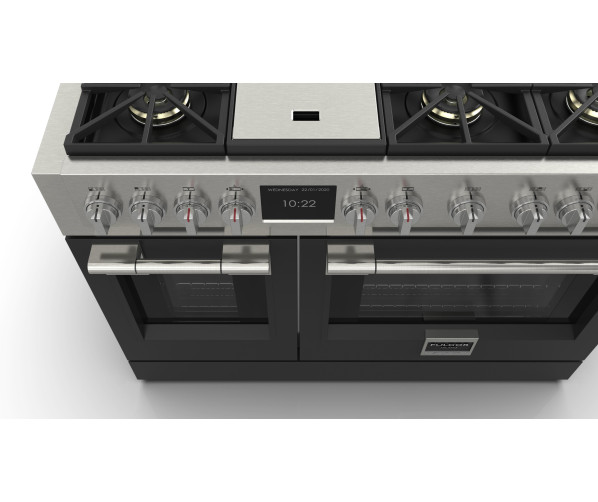 Fulgor Milano FSRC 4807 2P MK 2F MBK gas fornuis - 121,6 cm. breed - zwart