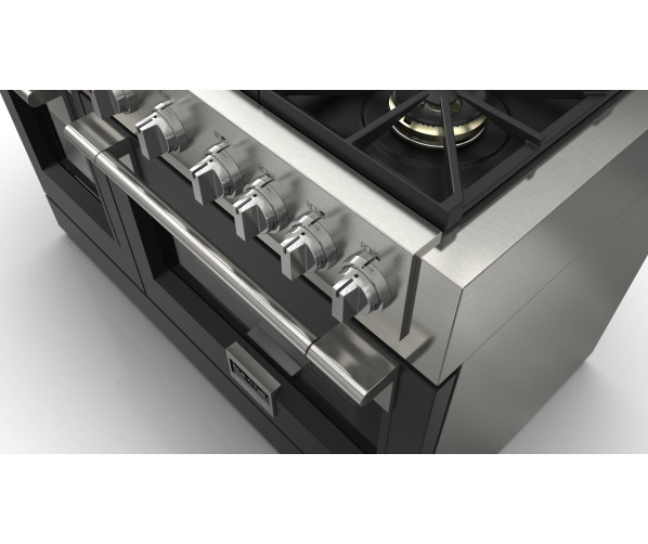 Fulgor Milano FSRC 4807 2P MK 2F MBK gas fornuis - 121,6 cm. breed - zwart
