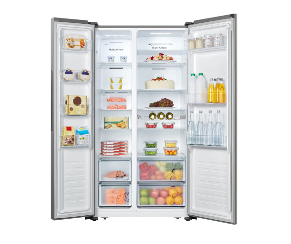 Hisense RS677N4AIF side-by-side koelkast - rvs-look - zonder ijsdispenser