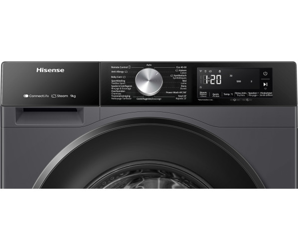 Hisense WF3S9043BB3 wasmachine - zwart