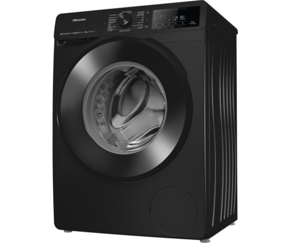 Hisense WF3V843BB/BLX zwarte wasmachine - 1400 toeren en 8 kg.