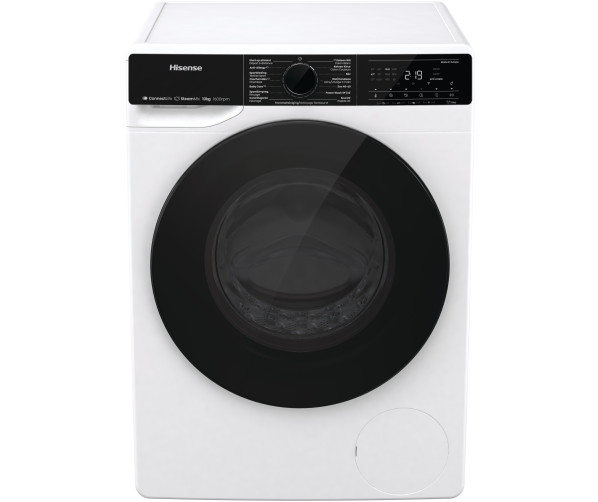 Hisense WF5V163BW wasmachine met wifi, stoomfunctie en 1600 toeren