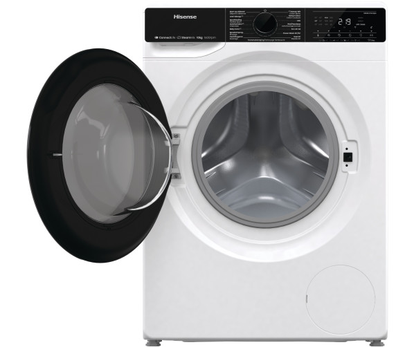 Hisense WF5V163BW wasmachine met wifi, stoomfunctie en 1600 toeren
