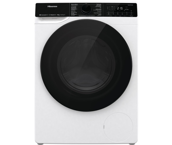 Hisense WF5V163BW wasmachine met wifi, stoomfunctie en 1600 toeren