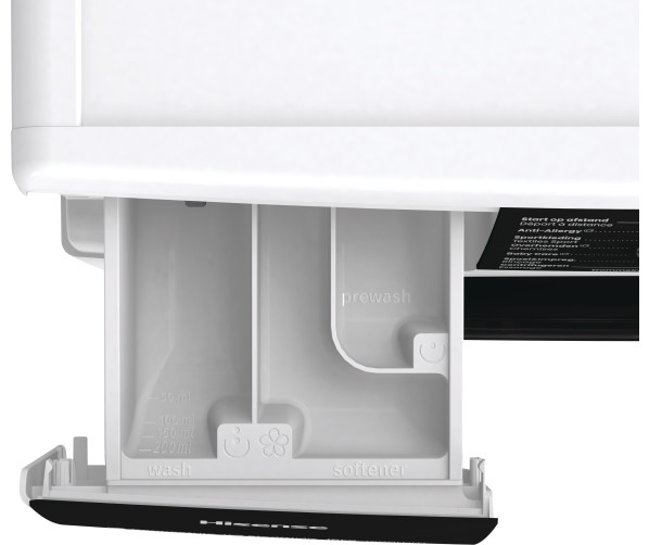 Hisense WF5V163BW wasmachine met wifi, stoomfunctie en 1600 toeren