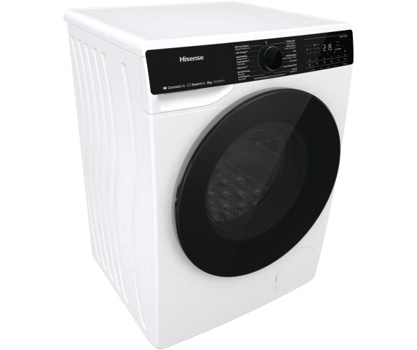 Hisense WF5V863BW wasmachine met WiFi, stoom, 8 kg en 1600 toeren